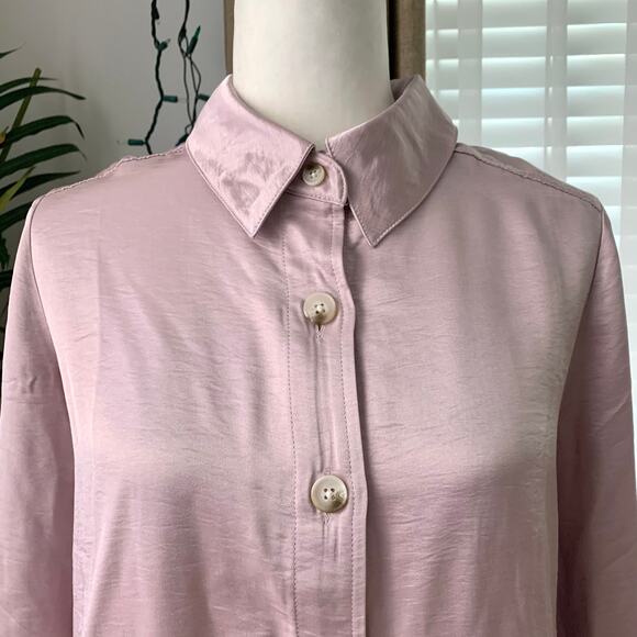 Anthropologie Current Air Clemence Shimmer Shacket in Lavender - Picture 7 of 14